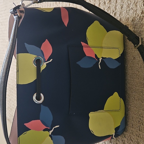 Kate Spade Navy and Lemon Print Shoulder Bag and Matching Wallet - Picture 5 of 8